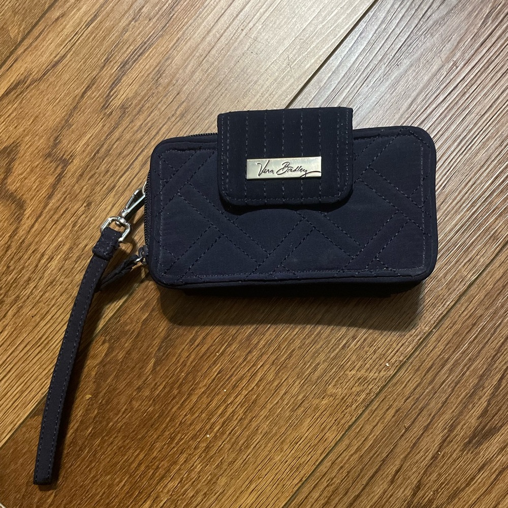 Vera Bradley Classic Quilted Navy Wristlet with Removable Strap Travel Vacation
